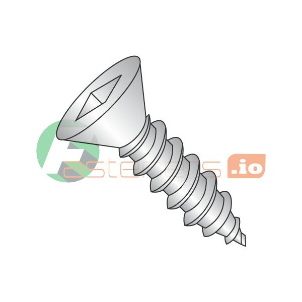 Newport Fasteners Self-Drilling Screw, #6 x 3/4 in, Plain 18-8 Stainless Steel Flat Head Square Drive, 5000 PK 463387 - main